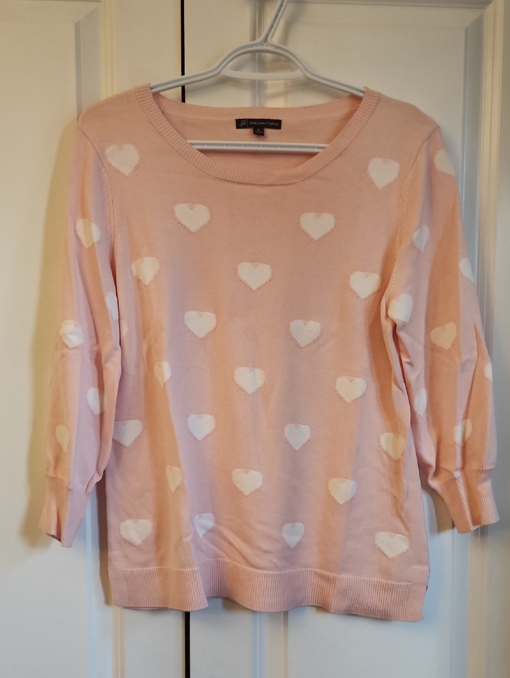 Adrianna Papell Blush Pink Crew Neck Sweater